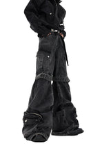 Load image into Gallery viewer, Dark Grey Strap Denim Jeans-Modern Baby Las Vegas