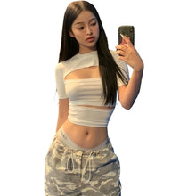 Load image into Gallery viewer, Hollow Out Short Sleeve T-shirt-Modern Baby Las Vegas