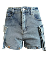 Load image into Gallery viewer, Zipper Fly Pocket Cargo Denim Jeans-Modern Baby Las Vegas