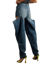 Load image into Gallery viewer, Loose Hollow-Out Wide Hip Denim Jeans-Modern Baby Las Vegas