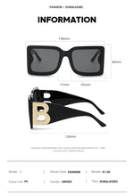 Load image into Gallery viewer, Letter B Square Luxury Sunglasses-Modern Baby Las Vegas