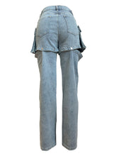 Load image into Gallery viewer, Zipper Fly Pocket Cargo Denim Jeans-Modern Baby Las Vegas
