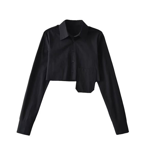 One Pocket Long Sleeve Crop Top-Modern Baby Las Vegas