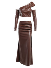 Load image into Gallery viewer, Brown Split Skirt Set-Modern Baby Las Vegas