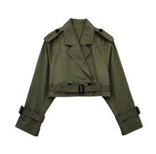 Load image into Gallery viewer, Belted Crop Trench Jacket-Modern Baby Las Vegas