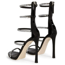Load image into Gallery viewer, Ankle-Strap Crystal Stilettos-Modern Baby Las Vegas