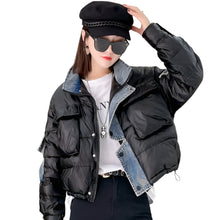 Load image into Gallery viewer, Patch Denim Puffer Coat-Modern Baby Las Vegas