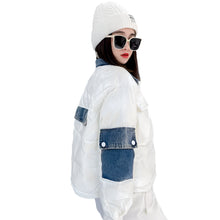 Load image into Gallery viewer, Patch Denim Puffer Coat-Modern Baby Las Vegas
