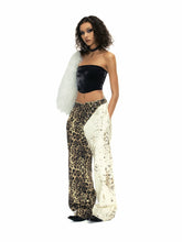 Load image into Gallery viewer, Asymmetrical Patch Leopard Denim Jeans-Modern Baby Las Vegas