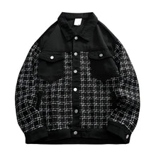 Load image into Gallery viewer, Plaid Textured Denim Jacket-Modern Baby Las Vegas
