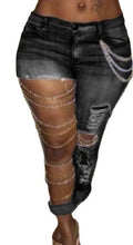 Load image into Gallery viewer, Metal Chain Denim Jeans-Modern Baby Las Vegas