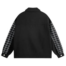 Load image into Gallery viewer, Plaid Textured Denim Jacket-Modern Baby Las Vegas