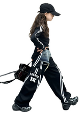 Load image into Gallery viewer, Denim Patch Striped Pants-Modern Baby Las Vegas