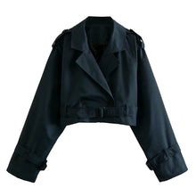 Load image into Gallery viewer, Belted Crop Trench Jacket-Modern Baby Las Vegas