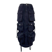 Load image into Gallery viewer, Multi-Pocket Long Denim Skirt-Modern Baby Las Vegas