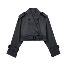 Load image into Gallery viewer, Belted Crop Trench Jacket-Modern Baby Las Vegas