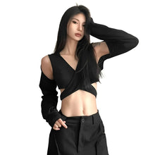 Load image into Gallery viewer, Hollow Out Hooded Wrap Top-Modern Baby Las Vegas