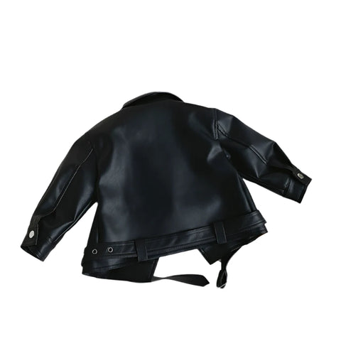 Short Zipper Leather Jacket-Modern Baby Las Vegas