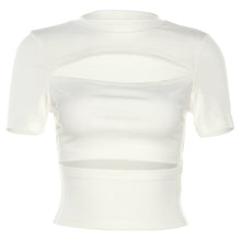 Load image into Gallery viewer, Hollow Out Short Sleeve T-shirt-Modern Baby Las Vegas