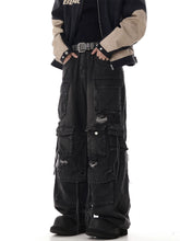 Load image into Gallery viewer, Ripped Heavy Washed Multi-Pocket Denim Jeans-Modern Baby Las Vegas