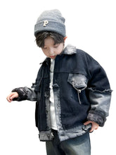 Load image into Gallery viewer, Black Patch Corduroy Denim Jacket-Modern Baby Las Vegas