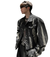 Load image into Gallery viewer, Striped Tie-Dye Denim Jacket-Modern Baby Las Vegas