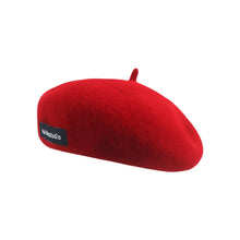 Load image into Gallery viewer, Red Wool Black Label Beret Hat-Modern Baby Las Vegas