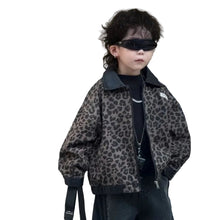 Load image into Gallery viewer, Leopard Leather Patch Jacket