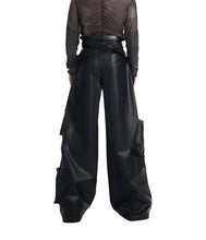 Load image into Gallery viewer, Large Zipper Pocket Leather Pants-Modern Baby Las Vegas