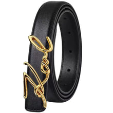 Load image into Gallery viewer, Gold Script Belt