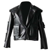 Load image into Gallery viewer, Short Pocket Leather Jacket-Modern Baby Las Vegas