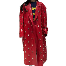 Load image into Gallery viewer, Leather Rivet Trench Coat