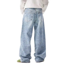 Load image into Gallery viewer, 3D Print Crystal Speckled Denim Jeans