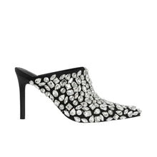 Load image into Gallery viewer, Black Crystal Stiletto Mules-Modern Baby Las Vegas
