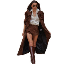 Load image into Gallery viewer, Brown Suede Trench Coat-Modern Baby Las Vegas