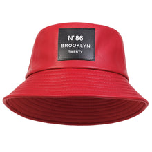 Load image into Gallery viewer, Leather Letter Bucket Hat