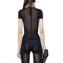 Load image into Gallery viewer, Mesh Fur Patch Bodysuit