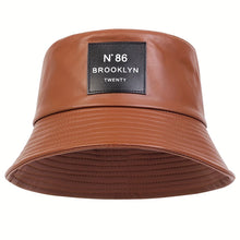 Load image into Gallery viewer, Leather Letter Bucket Hat