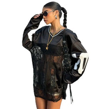 Load image into Gallery viewer, Lace Patch Number Sleeve Top