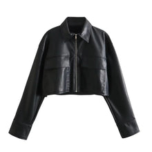 Load image into Gallery viewer, Crop Leather Zipper Jacket-Modern Baby Las Vegas