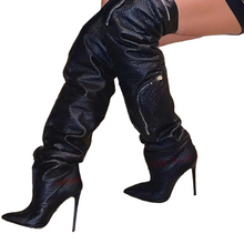 Load image into Gallery viewer, Zipper Leather Boots