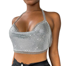 Load image into Gallery viewer, Chain Lined Metal Crop Top