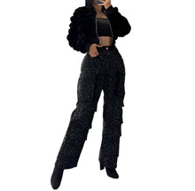 Load image into Gallery viewer, Crystal Cargo Denim Jeans-Modern Baby Las Vegas