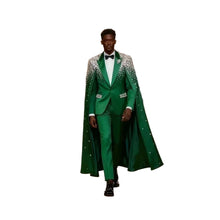 Load image into Gallery viewer, Luxury Ombre Crystal Caped Suit