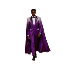 Load image into Gallery viewer, Luxury Ombre Crystal Caped Suit
