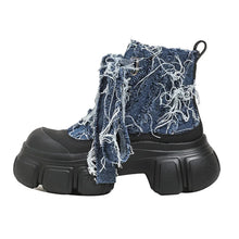 Load image into Gallery viewer, Denim Ankle Platform Boots-Modern Baby Las Vegas