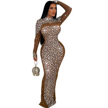 Load image into Gallery viewer, Long Crystal Mesh Dress-Modern Baby Las Vegas