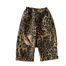 Load image into Gallery viewer, Leopard Print Ripped Denim Jeans-Modern Baby Las Vegas