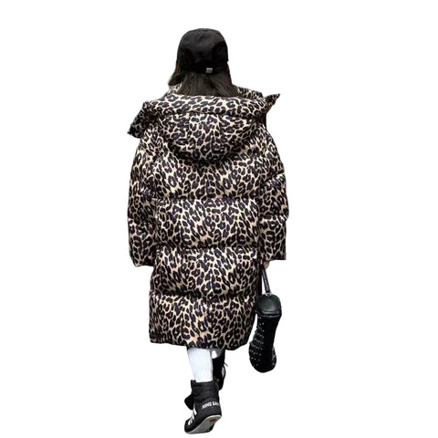 Leopard Puffer Coat