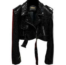 Load image into Gallery viewer, Leather Cropped Textured Jacket-Modern Baby Las Vegas